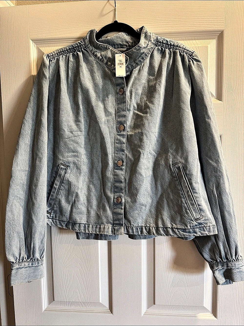 Gap Denim Crop Swing Jacket Women's Blue XXL